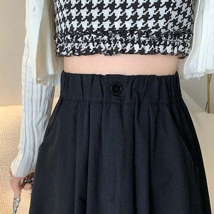 Flawless and Versatile Black A-line Elastic Waist Women's Skirt Fashionable and Comfortable Perfect for Any Occasion