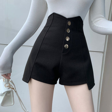 Chic &amp; Comfy Black High Waist Summer Shorts for Women Elastic Waist Straight Fit Solid Color Cotton Blend Perfect for the Season!