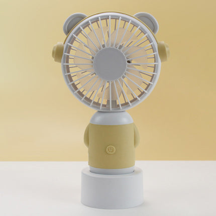 Mini USB Portable Rechargeable Table Desk Fan - Yellow