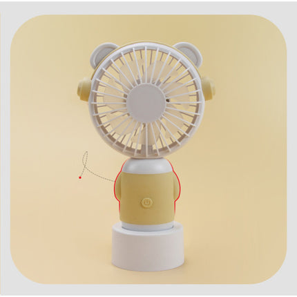 Mini USB Portable Rechargeable Table Desk Fan - Yellow