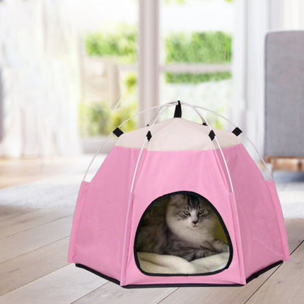 Portable Outdoor And Indoor Easy Folding Pet Tent - Pink