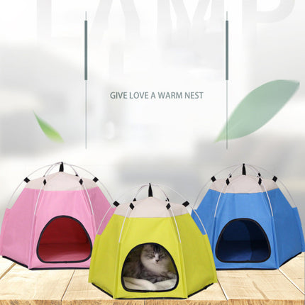 Portable Outdoor And Indoor Easy Folding Pet Tent - Pink