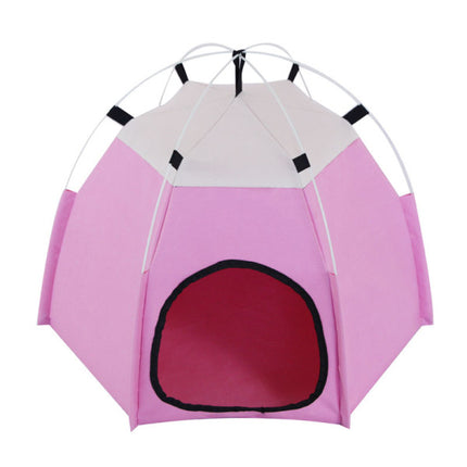 Portable Outdoor And Indoor Easy Folding Pet Tent - Pink