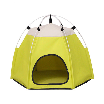 Portable Outdoor And Indoor Easy Folding Pet Tent - Yellow