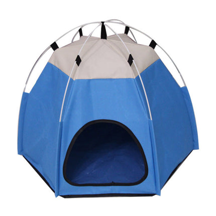 Portable Outdoor And Indoor Easy Folding Pet Tent - Blue