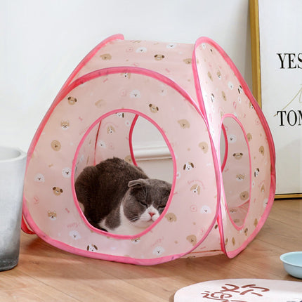 Easy Folding Portable Outdoor And Indoor Pet Tent - Pink