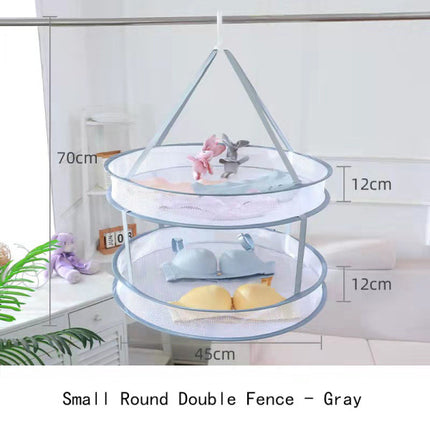 Double Layer Laundry Undergarments Socks Drying Net Basket - MultiColor