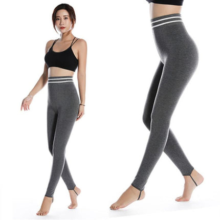 High Waist Elastic Flexible Soft Fabric Yoga Sports Trouser - Gray