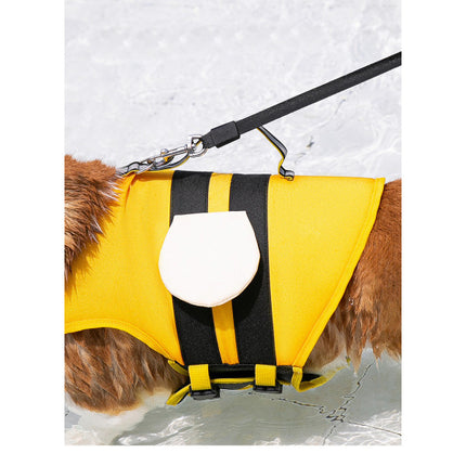 Dog Life Jacket With Rescue Handle For Large Puppy - Yellow