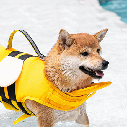 Dog Life Jacket With Rescue Handle For Large Puppy - Yellow