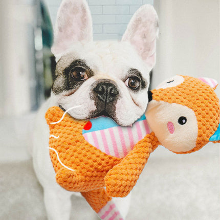 Fox Design Soft Material Animal Sound Toy For Dogs - Multi Color