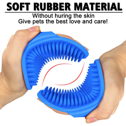 Pet Grooming Wearable Rubber Comb Bath Brush - Blue