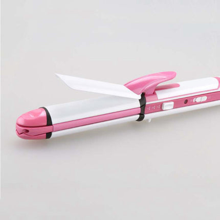 2 In 1 Stylish Multi Use Hair Styling Curler And Straightener Tool - White Pink