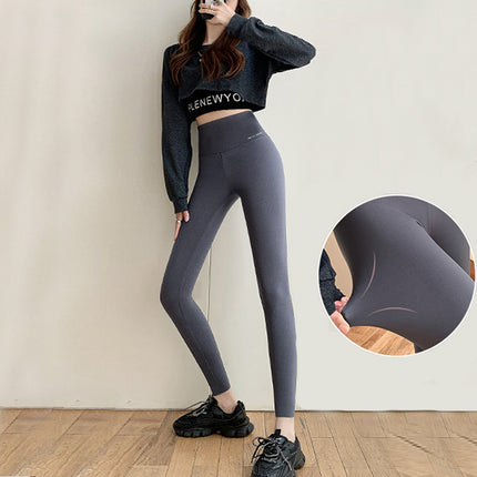 High Waist Lifting Hip Anti Light Women Comfy Trouser - Gray