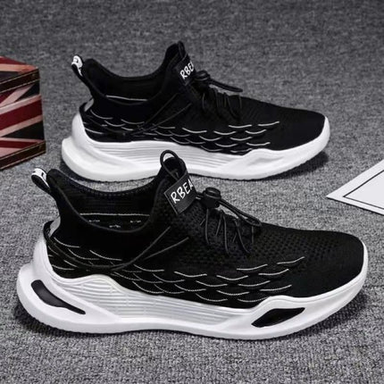 Geometric Pattern Lace Closure Sports Sneakers For Men