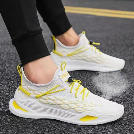 Geometric Pattern Lace Closure Sports Sneakers For Men