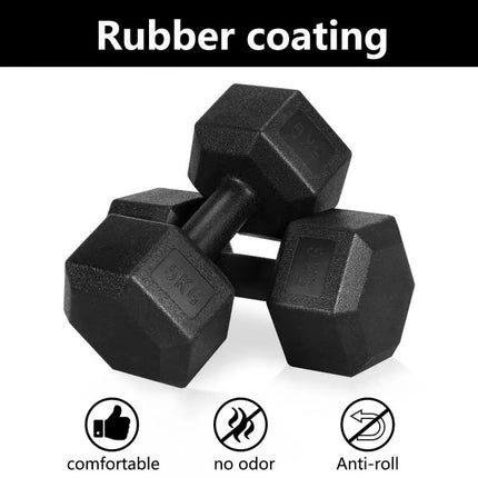 PVC Coated Black Dumbbell 4 KG | Strength Training &amp; Fitness Equipment for Home Gym Workout | Unisex