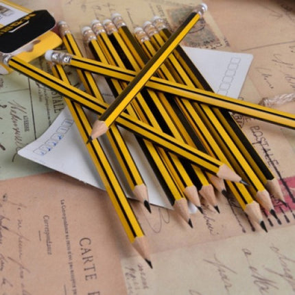 Good Quality Writing Pencils With Attached Eraser - 72 Pcs