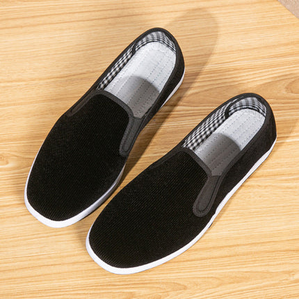 Slip In Canvas Flat Wear Men Shoes - Black