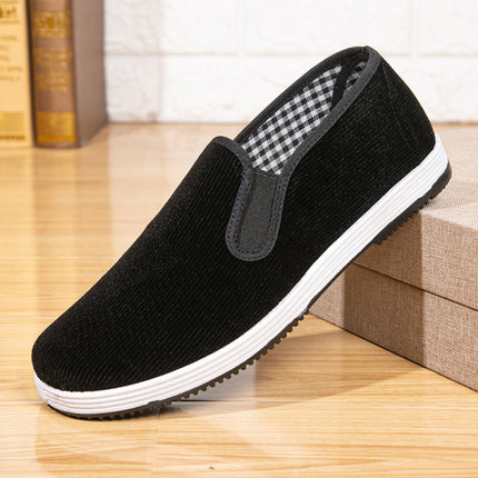 Slip In Canvas Flat Wear Men Shoes - Black