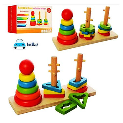 Explore Create Play Kids Activity Puzzle Wooden Toy A- Multi Color