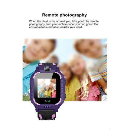 Camera Built-In Touchscreen Sim Calling Children Smart Watch - Black Purple