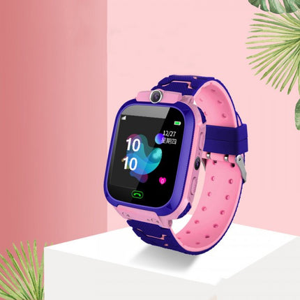 Camera Built-In Touchscreen Sim Calling Children Smart Watch - Purple Pink