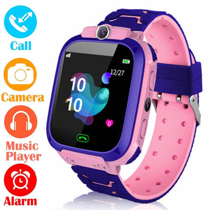 Camera Built-In Touchscreen Sim Calling Children Smart Watch - Purple Pink