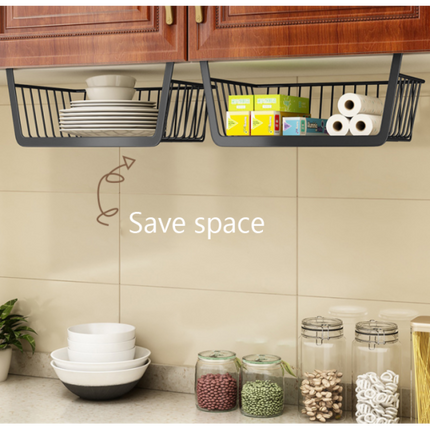 Under Shelf Hanging Extended Storage Rack Basket - Black