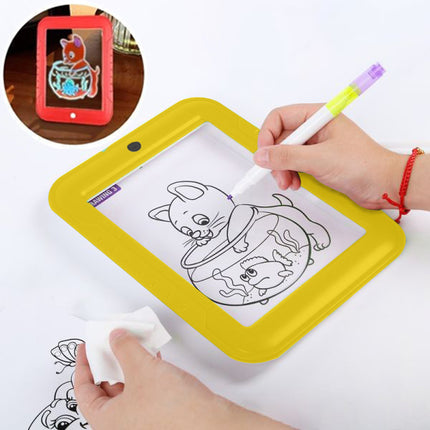 Kids 3D With Lights Magic Art Drawing Writing Board - Yellow