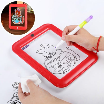 Kids 3D With Lights Magic Art Drawing Writing Board - Red