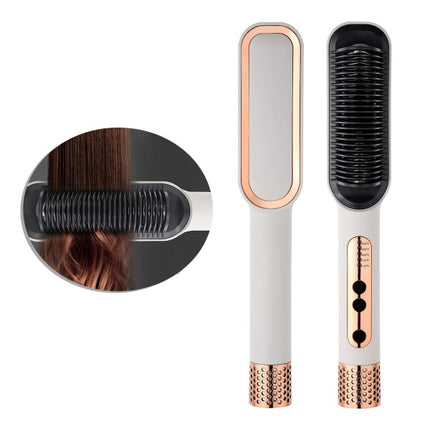 Easy Hot Electric Quick Hair Straightening Comb - White