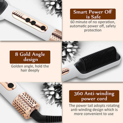 Easy Hot Electric Quick Hair Straightening Comb - White