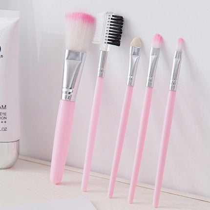 Five Pieces Makeup Foundation Brush Set - Pink