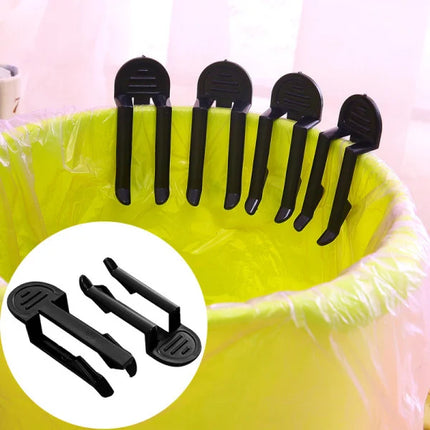 Black Plastic Dustbin Bag Holder Clips - Set of 2 Keep your bags secure and stylish