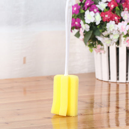 Handheld Easy Flexible Cleaning Sponge Head Stick - Yellow