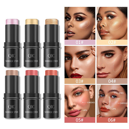 Shiny Face Blusher for Women Party Wear Shimmer Stick 04 Highlight and enhance your face with this plastic party-ready blush stick