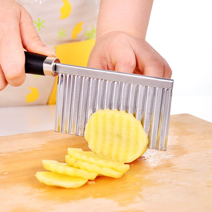 Creative Multifunctional Potato Shreds Wave Knife Cutter - Silver