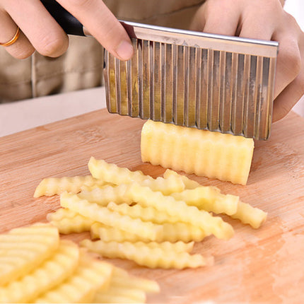 Creative Multifunctional Potato Shreds Wave Knife Cutter - Silver