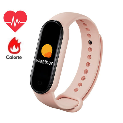 Fitness Tracker Heart Rate Monitor Smart Band - Light Pink