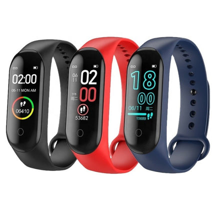 Color Screen Hear Rate Running Fitness Smart Bracelet - Red