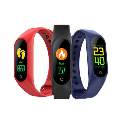 Color Screen Hear Rate Running Fitness Smart Bracelet - Red