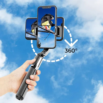 Aluminum Selfie Stick Tripod with Phone Holder Wireless Battery Powered Black Color Compatible with All Phone Models Bluetooth Remote