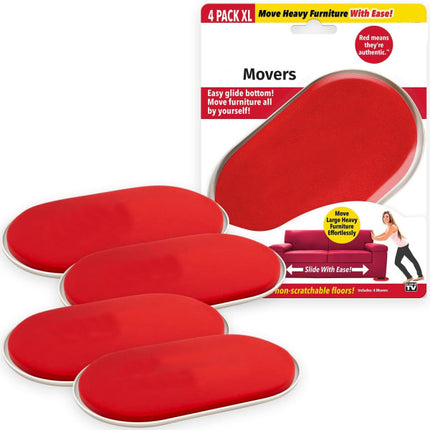 4 Pcs Heavy Furniture Movers Slider Gliders Pads - Red