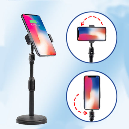 Adjustable Rotating Desktop Mobile Phone Holder Stand - Black