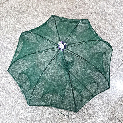 Efficient Foldable Fishing Net Shrimp Cage Lobster Aquatic Catch Folding Umbrella Net - Green