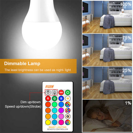 18W Large LED Remote Control RGB Light Changing Bulb