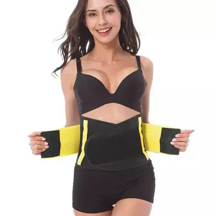 Ultra-Breathable Yellow Waist Trainer Slimming Body Shapewear for Unisex Velcro Closure Trim Your Belly with Abdominal Corset Belt