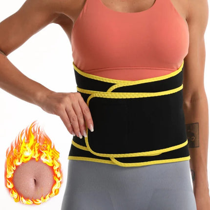 Ultimate Tummy Control Slimming Belt Black Achieve Your Fitness Goals with Our Velcro Closure Waist Trainer for Gym Yoga Running and Sports