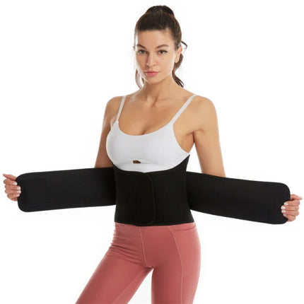 Ultimate Tummy Control Slimming Belt Black Achieve Your Fitness Goals with Our Velcro Closure Waist Trainer for Gym Yoga Running and Sports